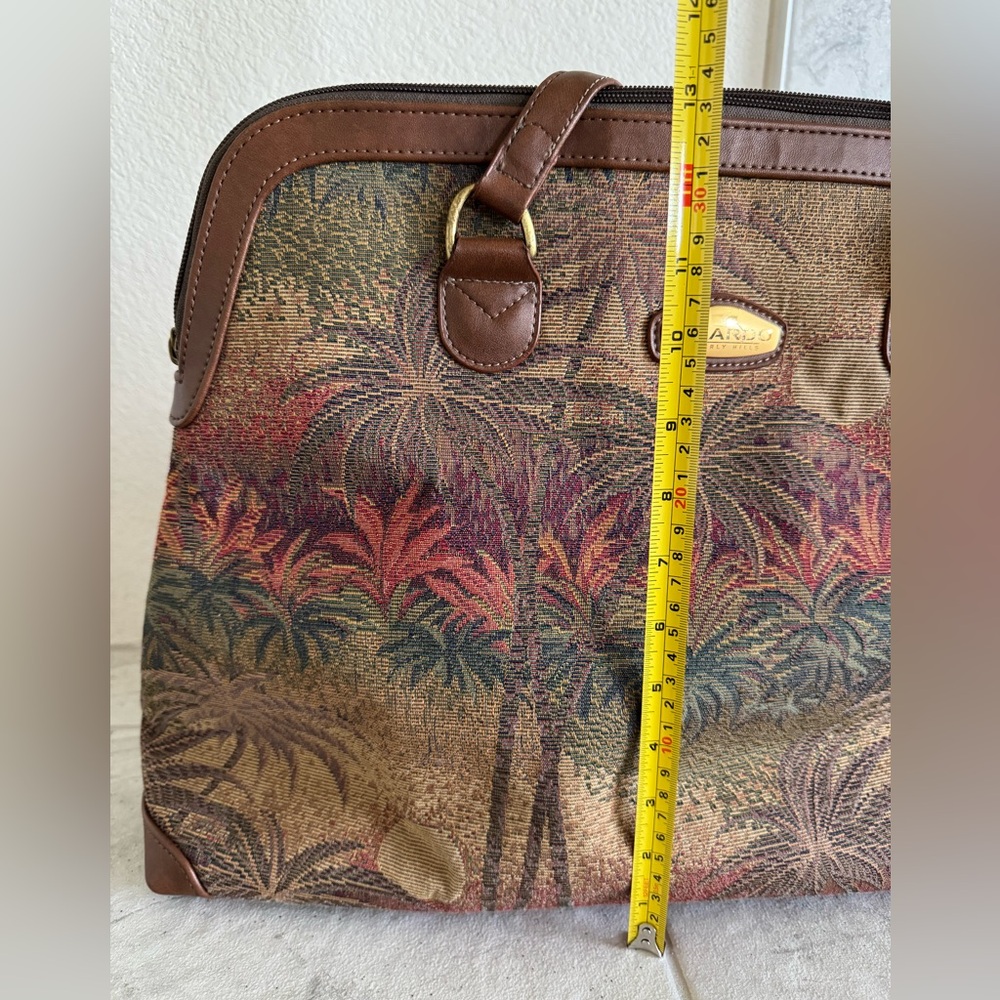 Ricardo Brand Brown Multicolor Tropical-Print Shoulder Bag - Picture 7 of 16